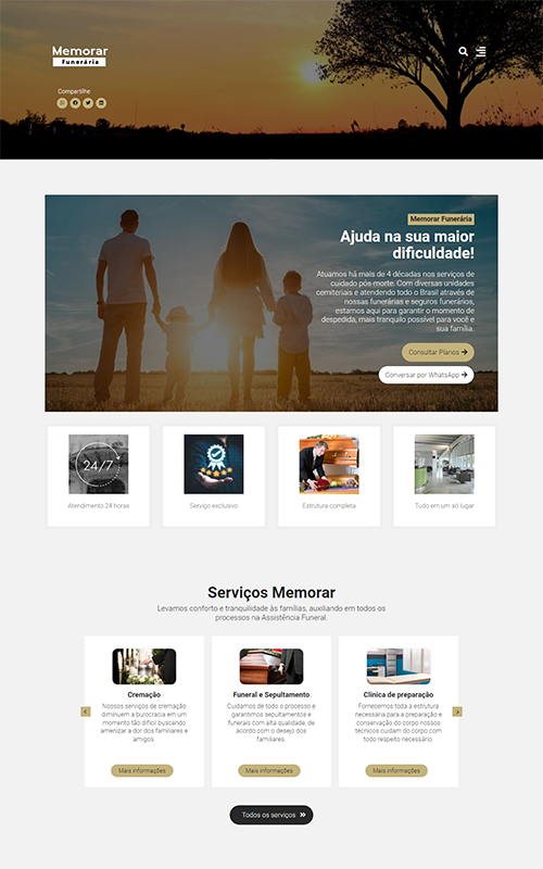 Projeto de site para empresas de funerária