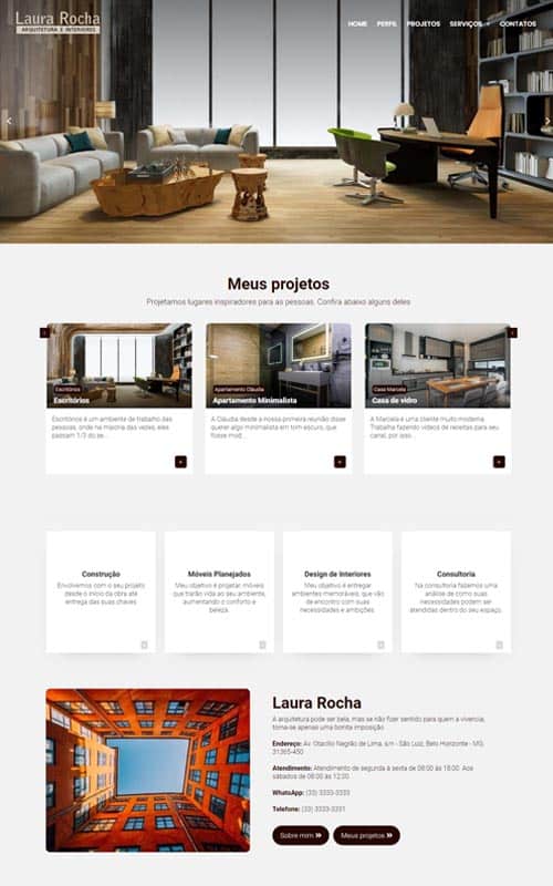 Modelo de site para Arquiteto, urbanista, designers de interiores, escritórios de arquitetura e paisagista