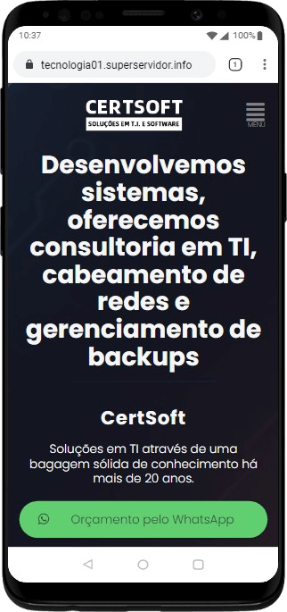 Modelo de Site para empresas e profissionais de tecnologia da informação.