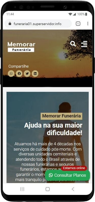 Projeto de site para empresas de funerária